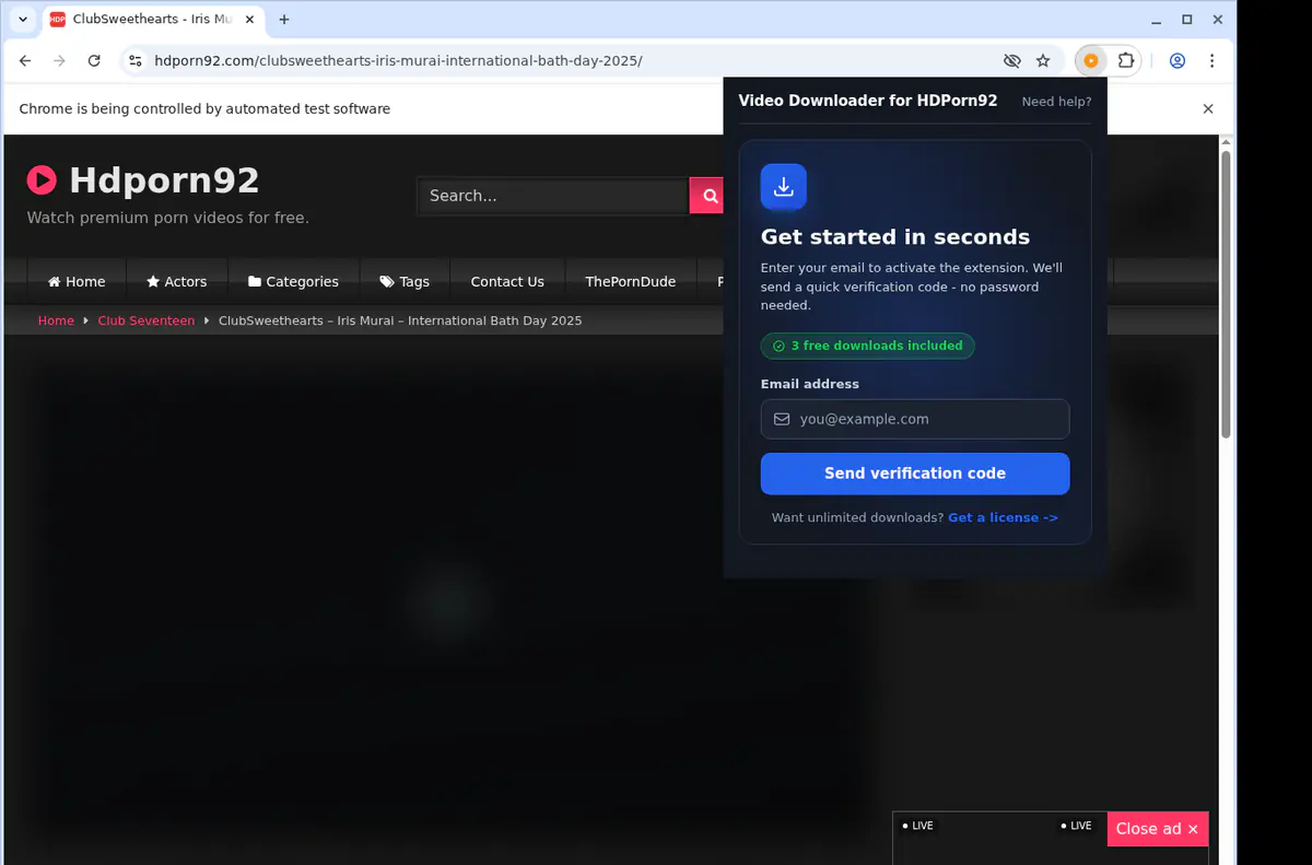 Hdporn92 Video Downloader browser extension screenshot 5